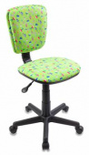 Кресло детское компьютерное Бюрократ CH  204 NX черный пластик зеленый  кактус